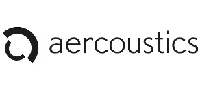 Aercoustics company logo with a stylized circular icon on the left.